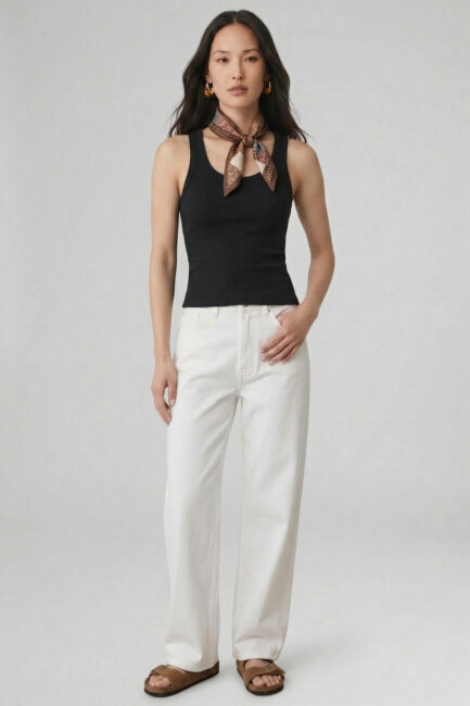 Siyah %100 Pamuk Basic Atlet - 2