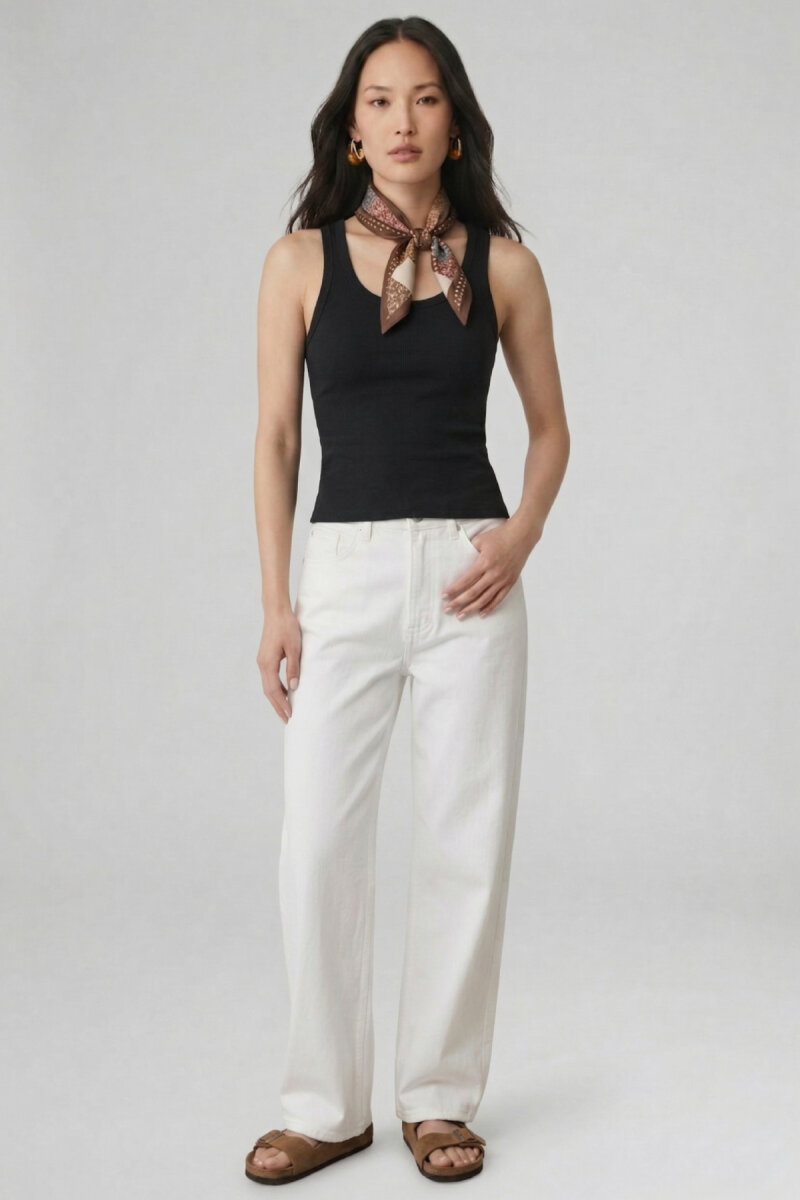 Siyah %100 Pamuk Basic Atlet - 2