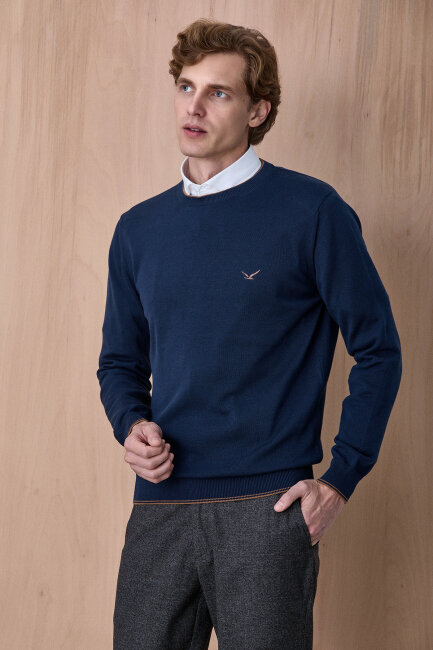 Petrol %100 Pamuk Bisiklet Yaka Kazak (1)