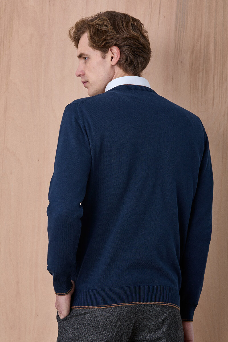 Petrol %100 Pamuk Bisiklet Yaka Kazak - 6