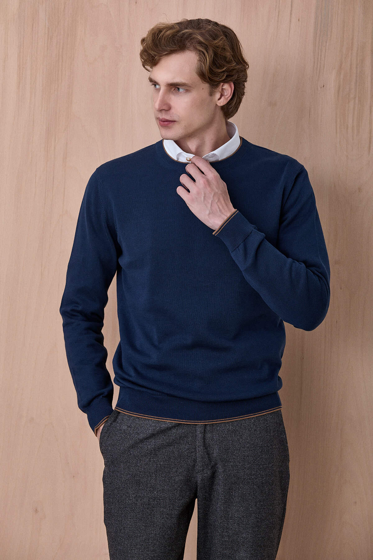 Petrol %100 Pamuk Bisiklet Yaka Kazak - 1