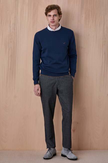 Petrol %100 Pamuk Bisiklet Yaka Kazak - 4