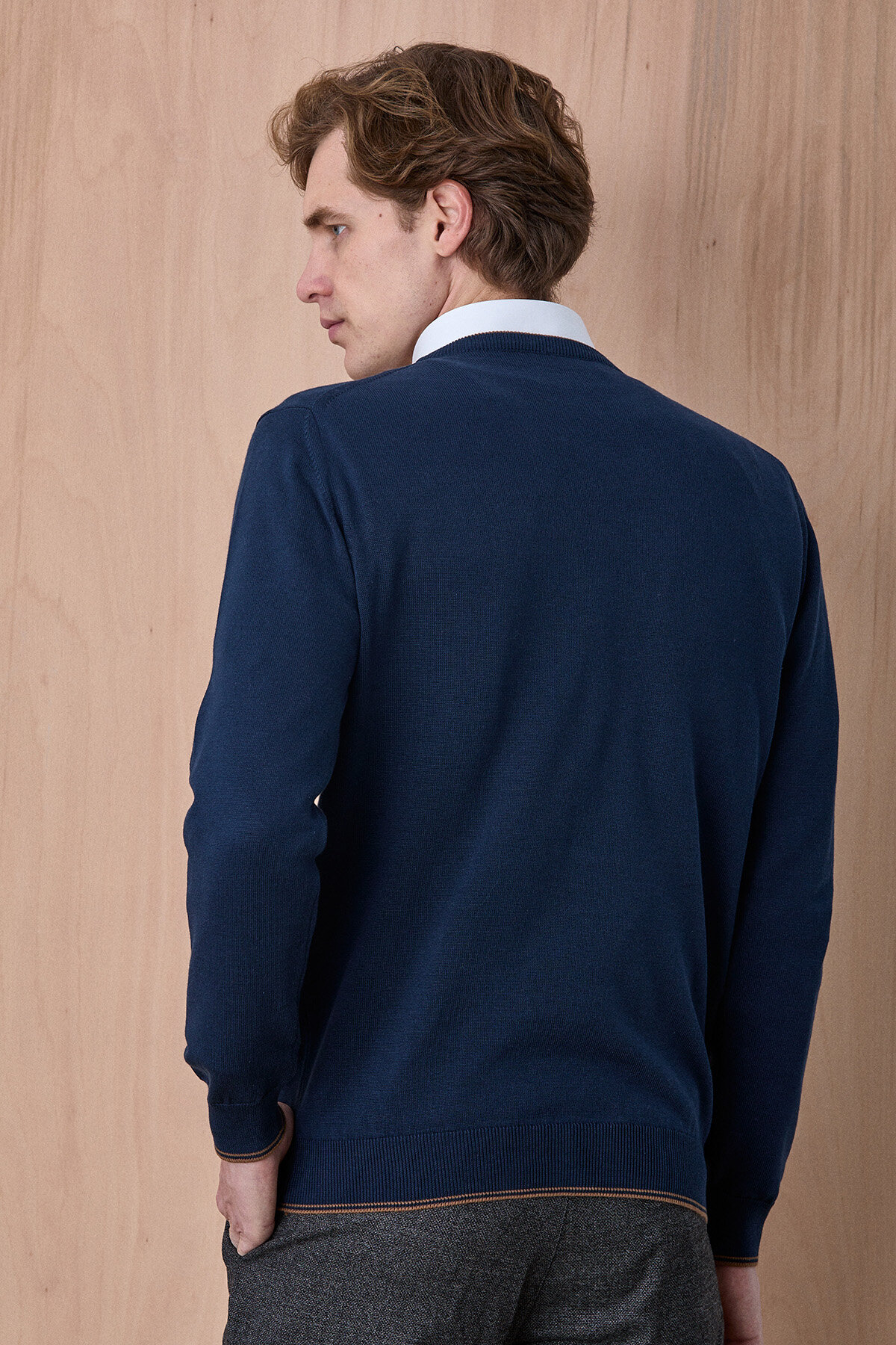 Petrol %100 Pamuk Bisiklet Yaka Kazak - 6