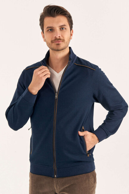 Lacivert Pamuklu Sweat Mont - 1