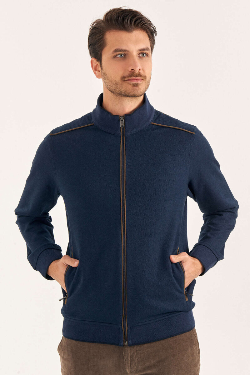 Lacivert Pamuklu Sweat Mont (1)