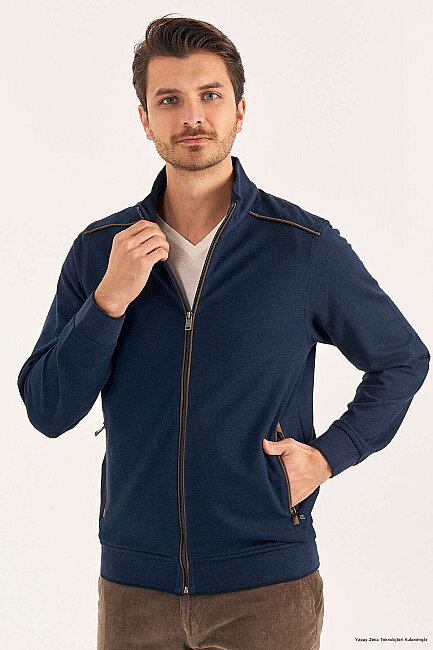Lacivert Pamuklu Sweat Mont - 1