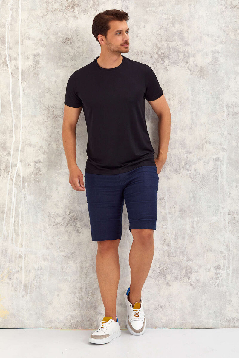 Black Crew Neck Basic T-shirt - 4