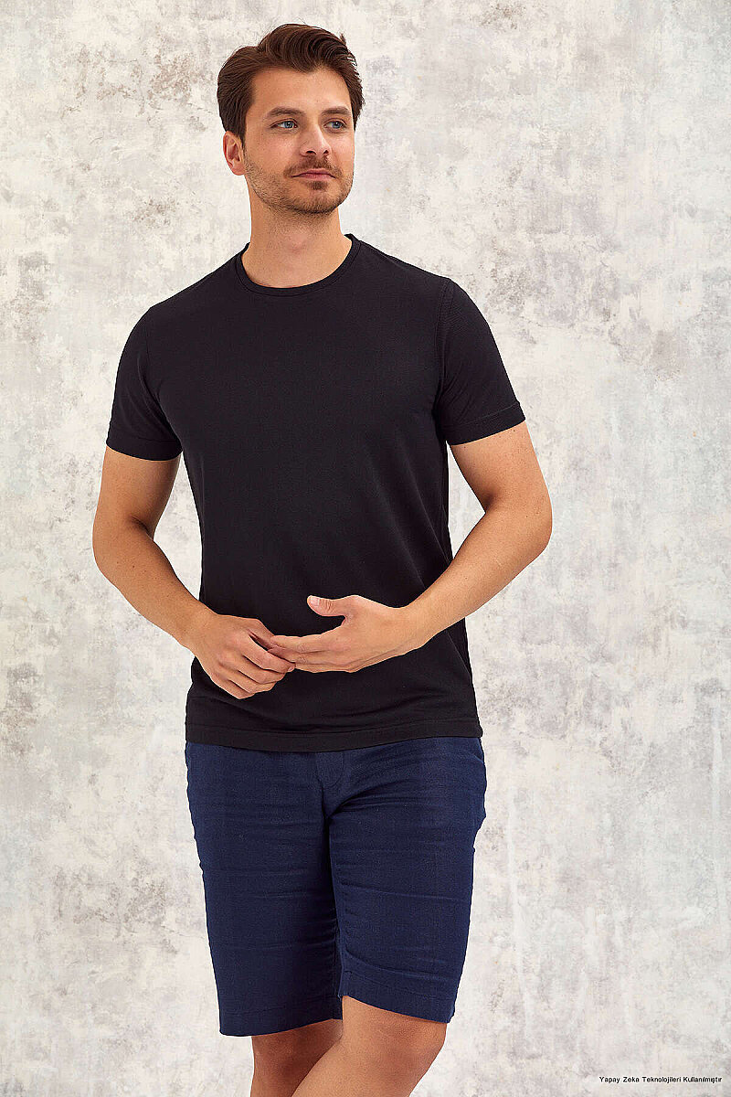 Black Crew Neck Basic T-shirt