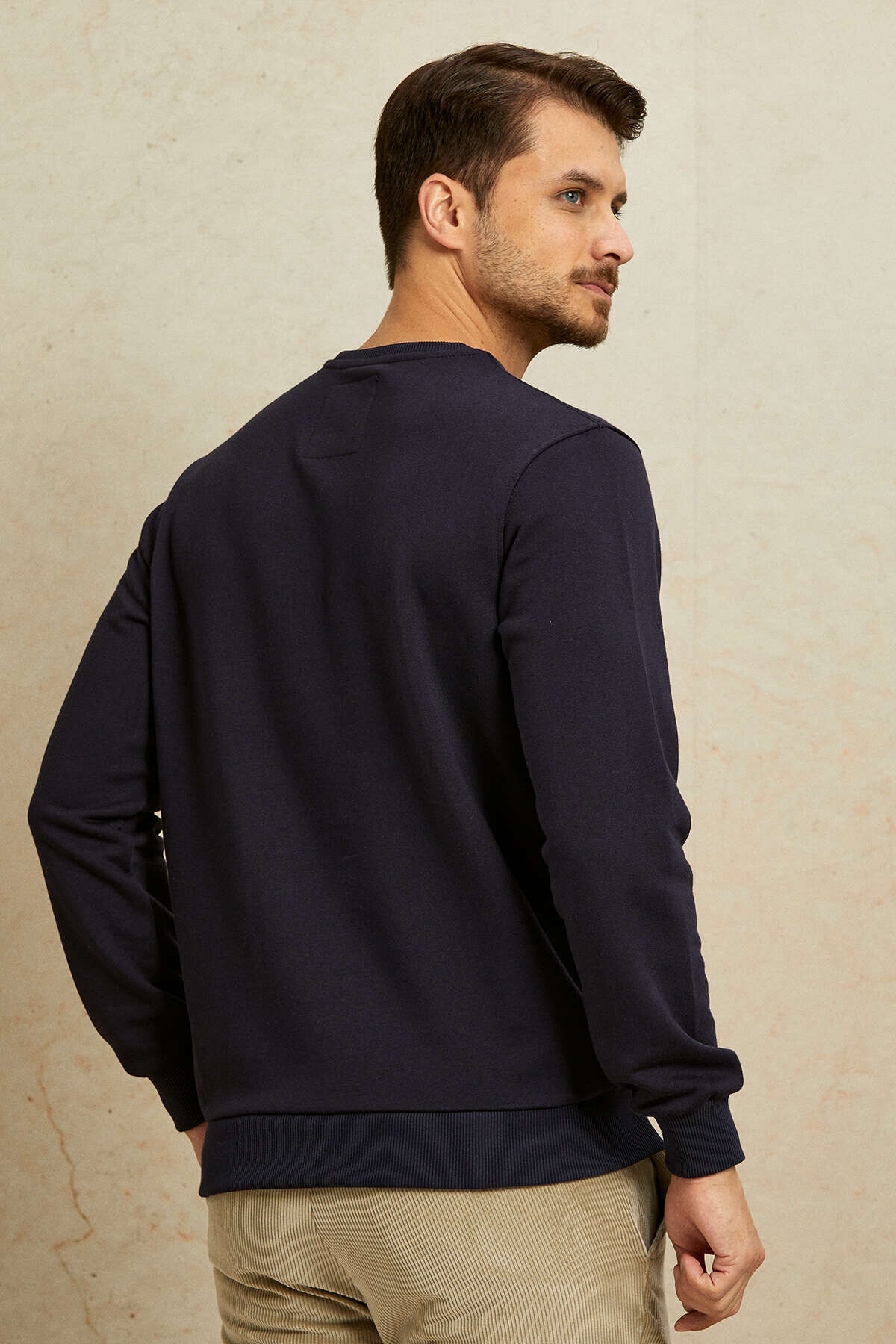 Navy Blue 100% Cotton Sweatshirt - 6