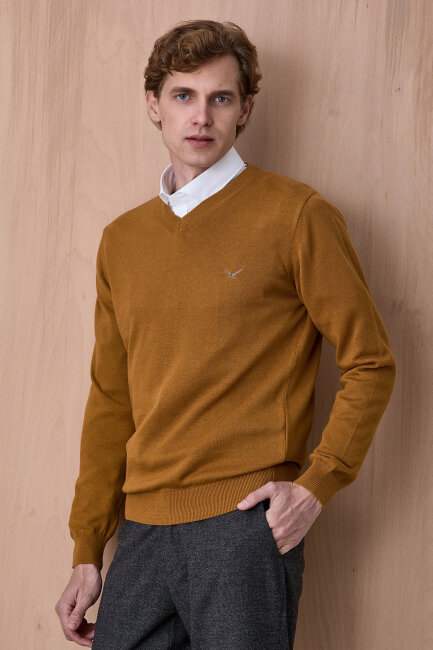 Hardal %100 Pamuk V Yaka Kazak - 5