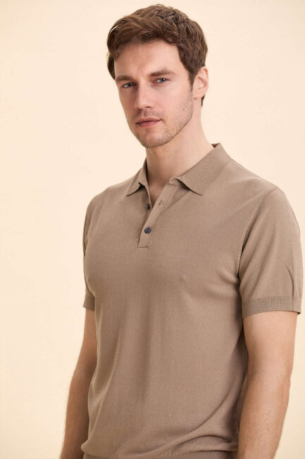 Bej Polo Triko Tişört - 2