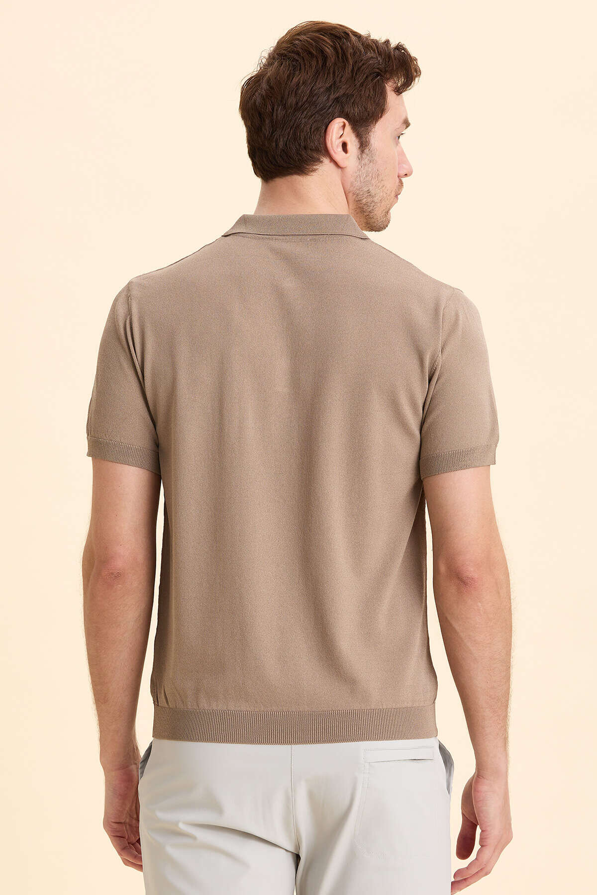 Bej Polo Triko Tişört - 6