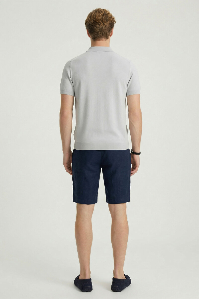 Gri Polo Triko Tişört - 6