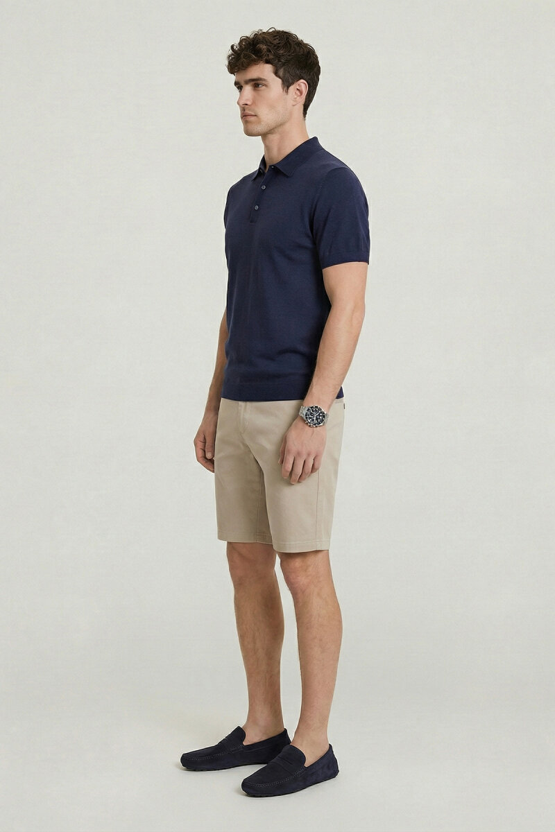 Lacivert Polo Triko Tişört - 4