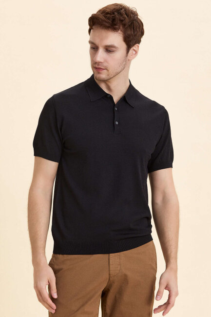Siyah Polo Triko Tişört - 2