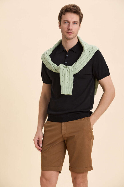 Siyah Polo Triko Tişört - 3