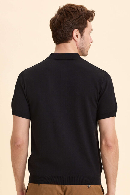 Siyah Polo Triko Tişört - 6