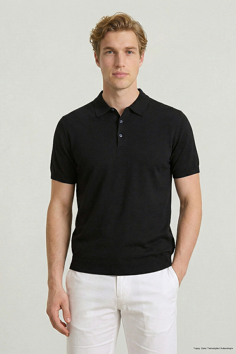 Siyah Polo Triko Tişört