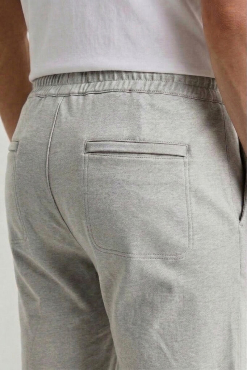 Gri Pamuklu Sweat Pantolon - 4