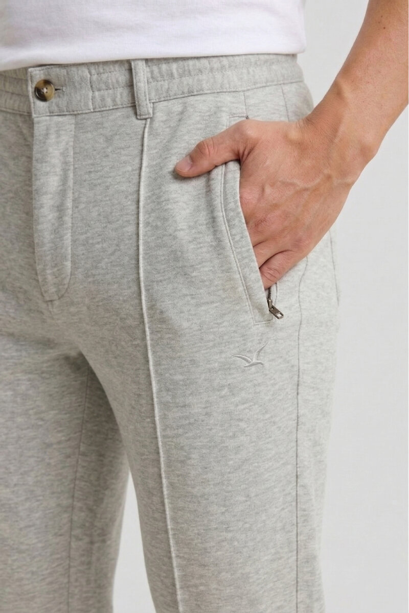 Gri Pamuklu Sweat Pantolon - 3