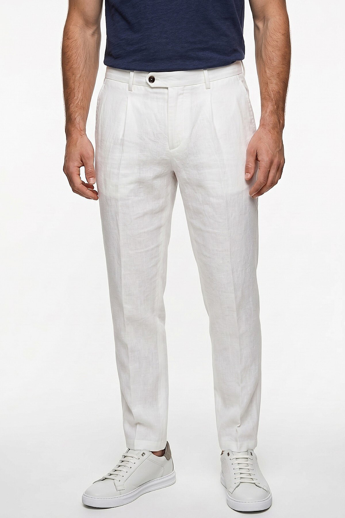 Beyaz %100 Keten Pantolon - 1