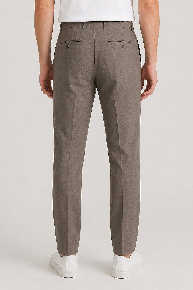 Kahverengi %100 Keten Pantolon - 5