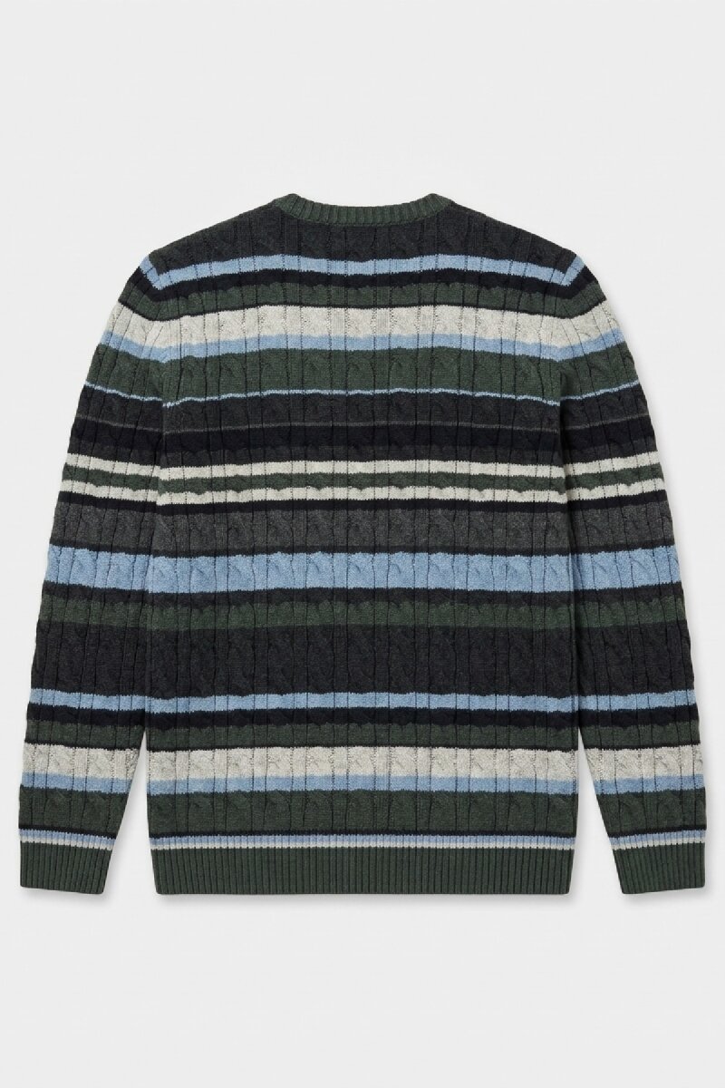 Green 100% Cotton Round Neck Sweater - 5