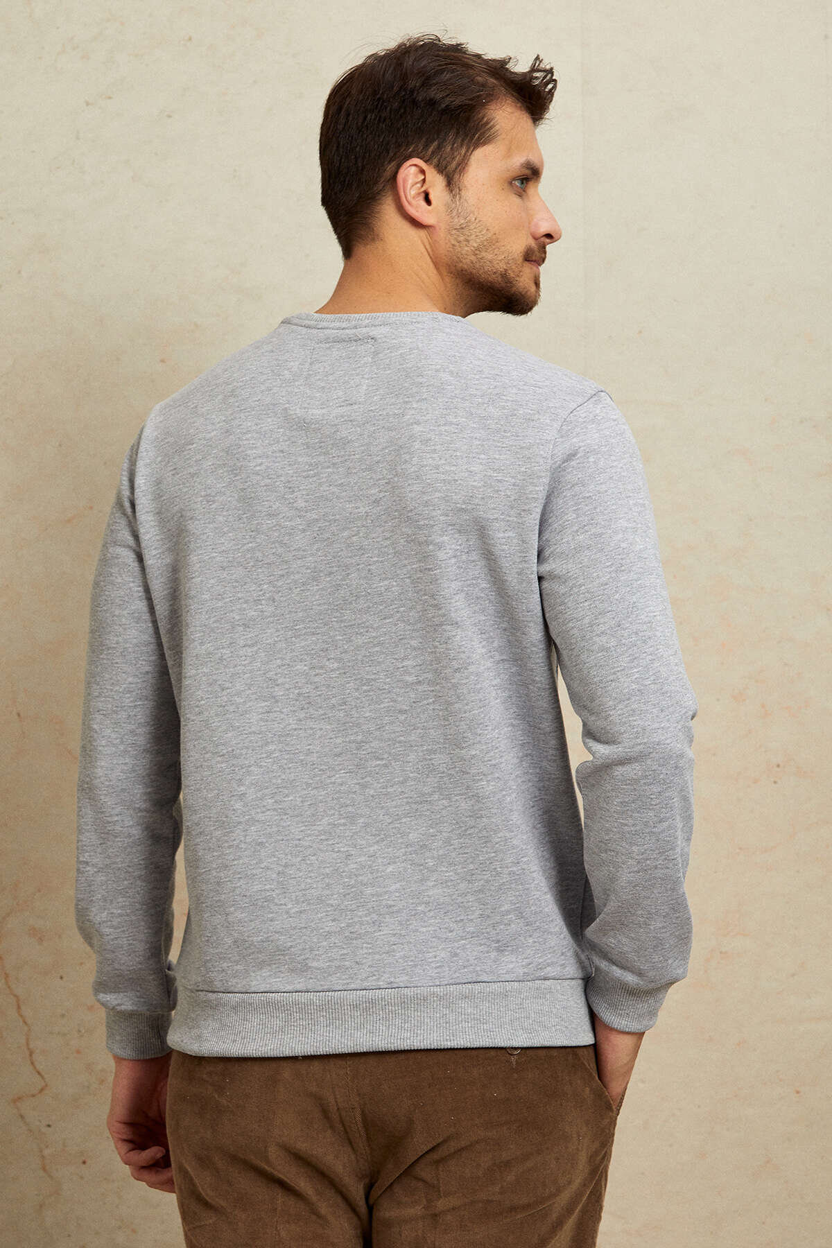 Gray Melange 100% Cotton Sweatshirt - 7