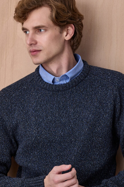 Indigo %100 Pamuk Yuvarlak Yaka Kazak - 2