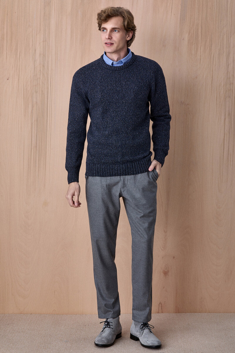 Indigo %100 Pamuk Yuvarlak Yaka Kazak - 3