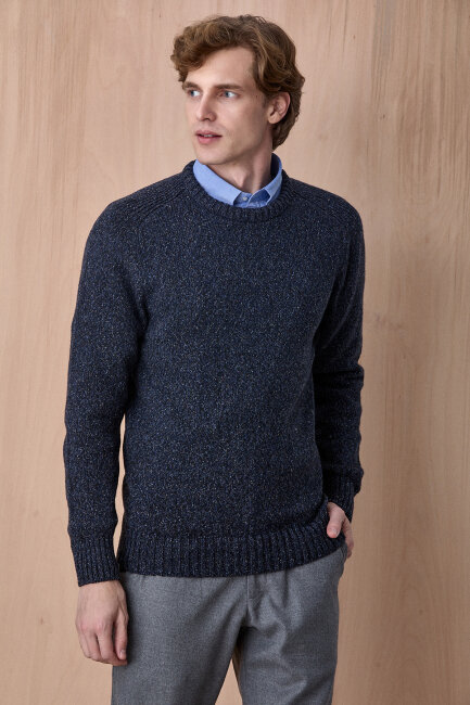 Indigo %100 Pamuk Yuvarlak Yaka Kazak - 4