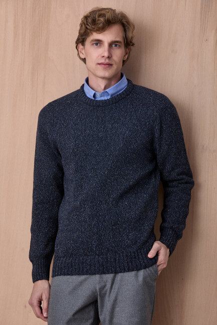 Indigo %100 Pamuk Yuvarlak Yaka Kazak - 5