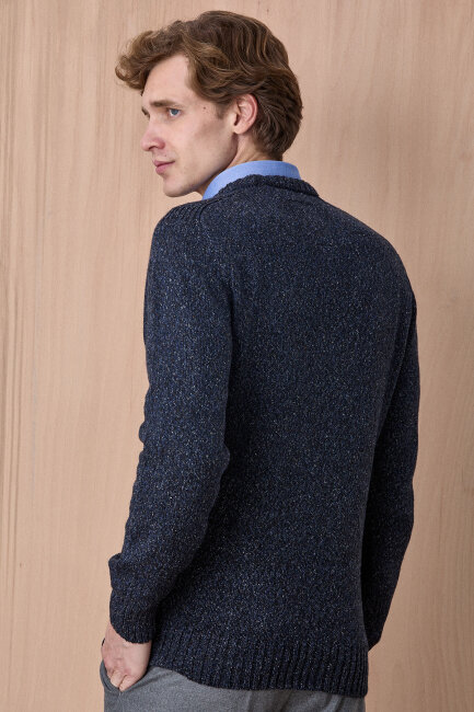 Indigo %100 Pamuk Yuvarlak Yaka Kazak - 6