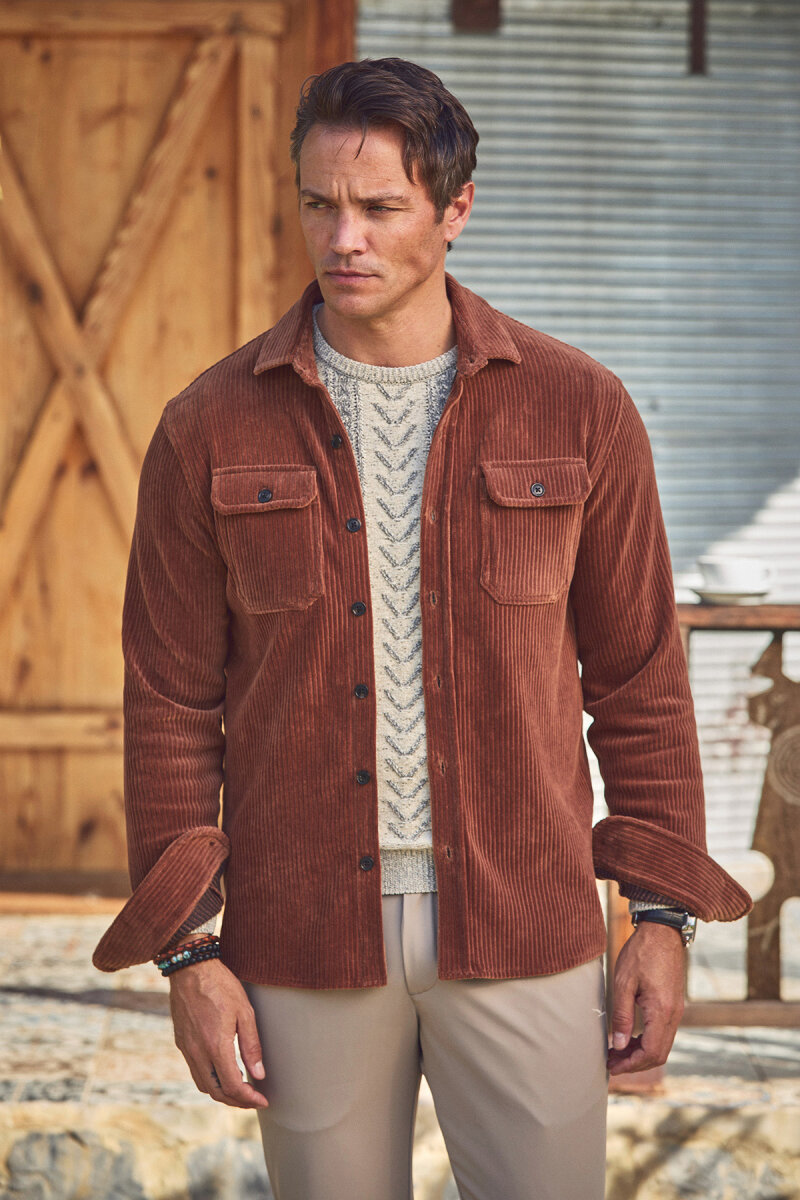 Kiremit Pamuklu Kadife Dış Gömlek - 1