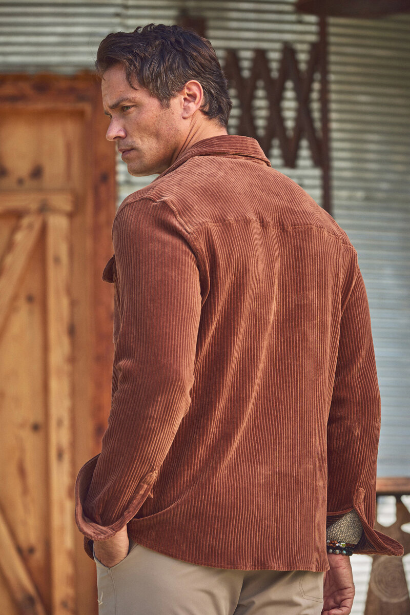 Kiremit Pamuklu Kadife Dış Gömlek - 6