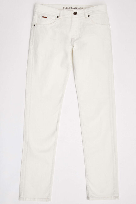 White 100% Cotton Pocket Trousers - 2