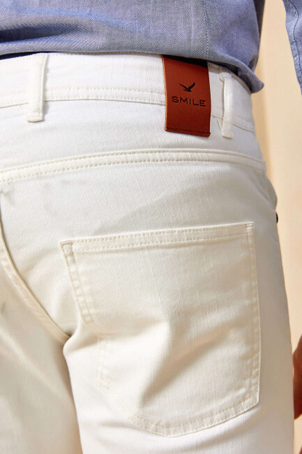 White 100% Cotton Pocket Trousers - 5