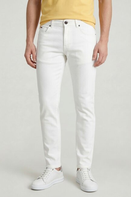 White 100% Cotton Pocket Trousers - 1