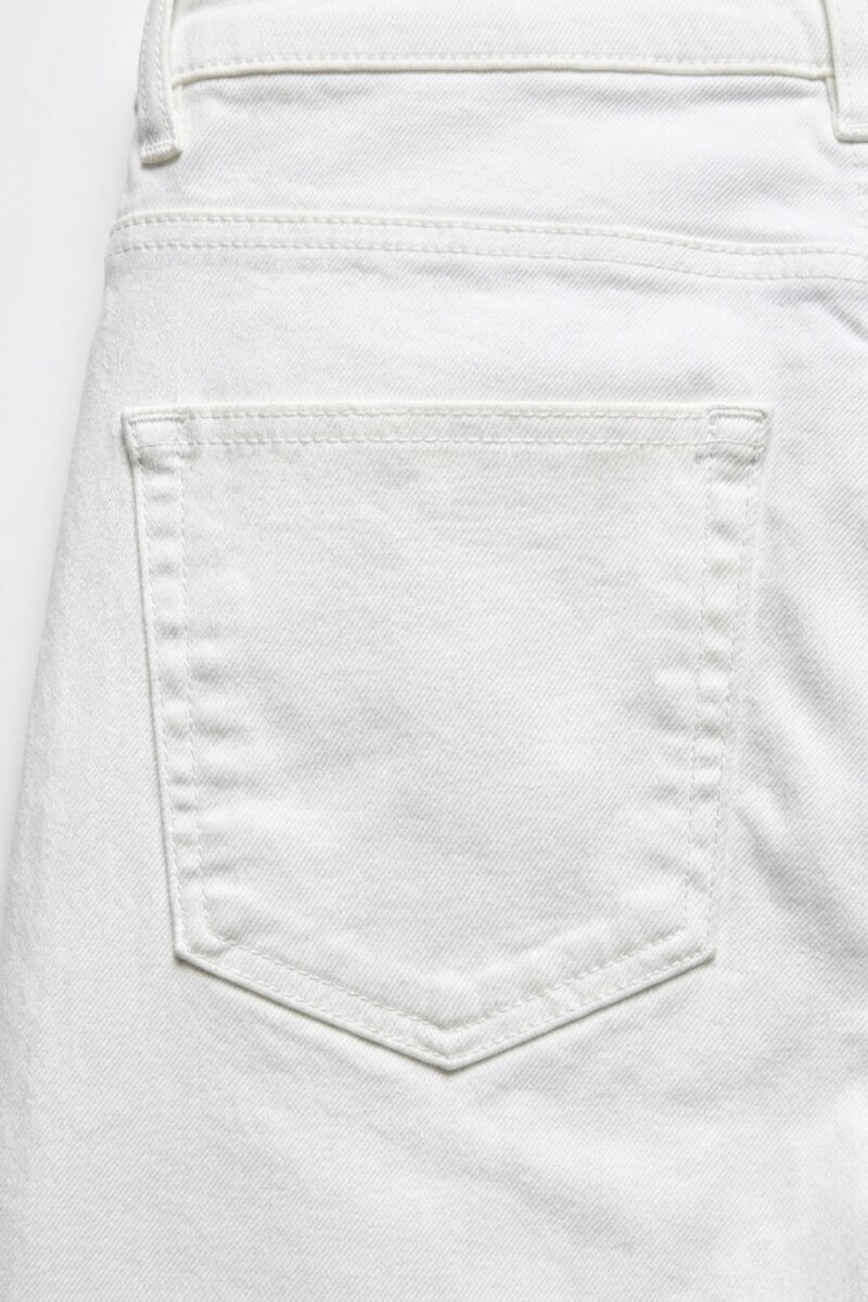 White 100% Cotton Pocket Trousers - 4