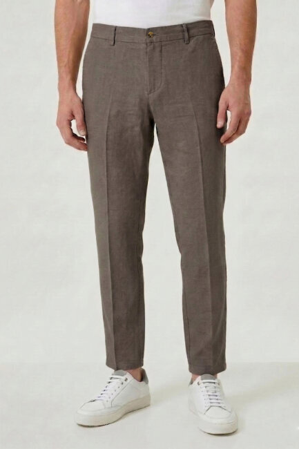 Haki %100 Keten Pantolon 