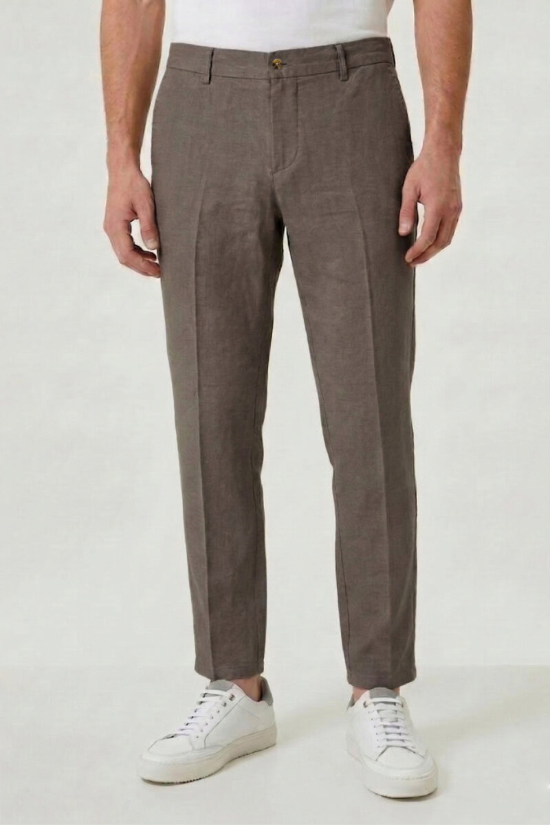 Haki %100 Keten Pantolon