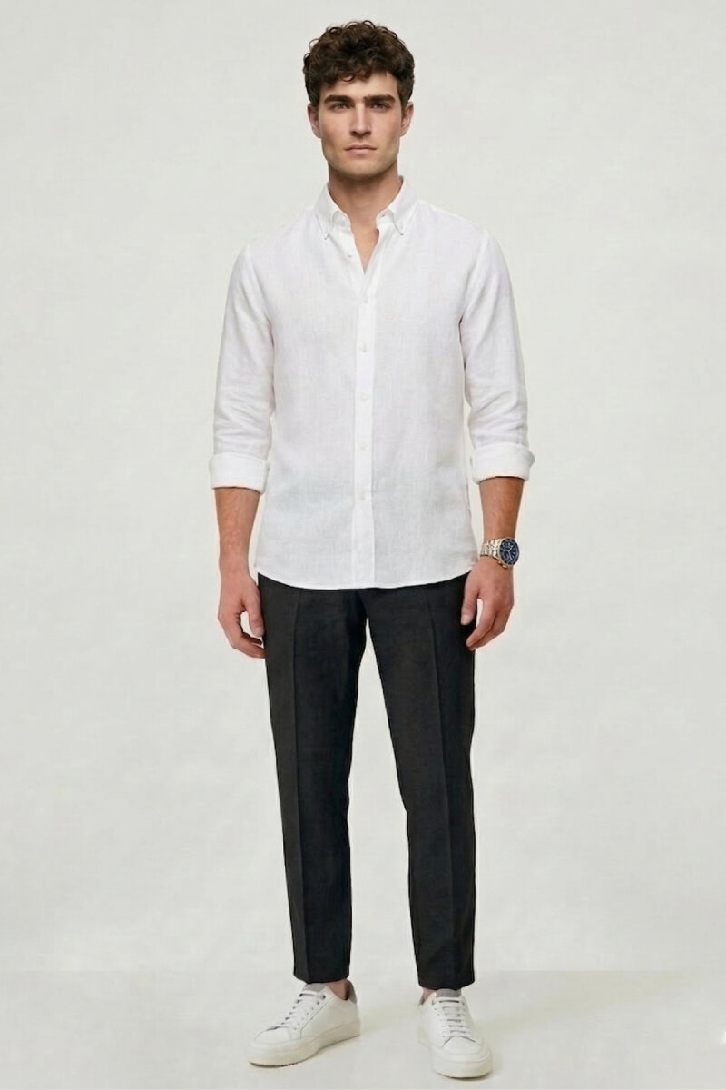 Siyah %100 Keten Pantolon (1)