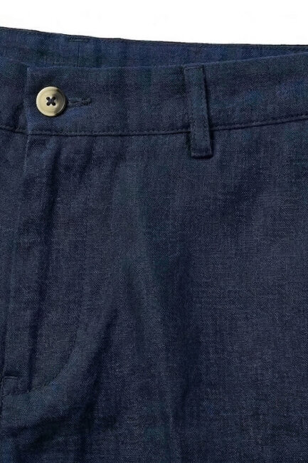 Lacivert %100 Keten Şort - 3
