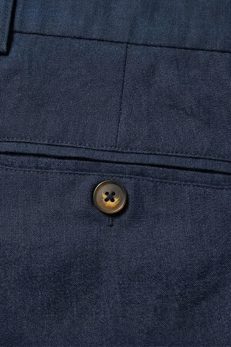 Lacivert %100 Keten Şort - 4