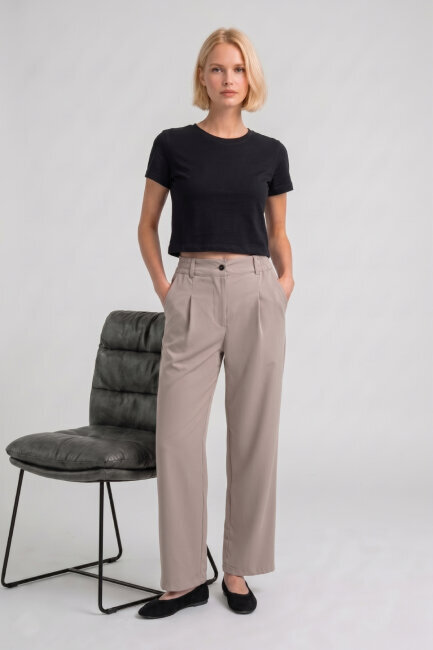 Siyah Pamuklu Crop Tişört - 3