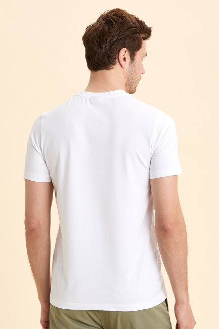 White Cotton Basic T-shirt - 6