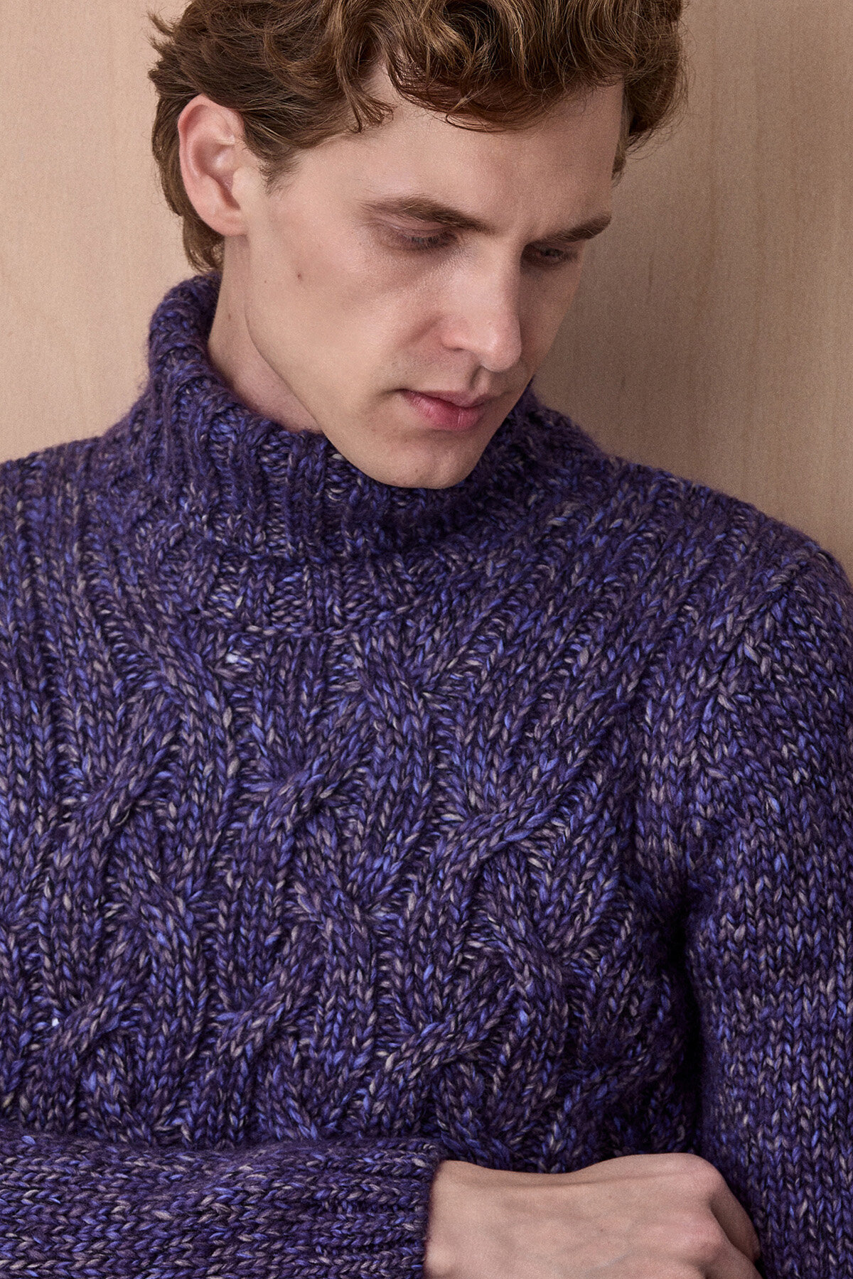 Purple Wool Crew Neck Sweater - 2