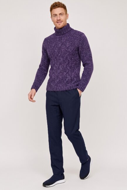 Purple Wool Crew Neck Sweater - 3