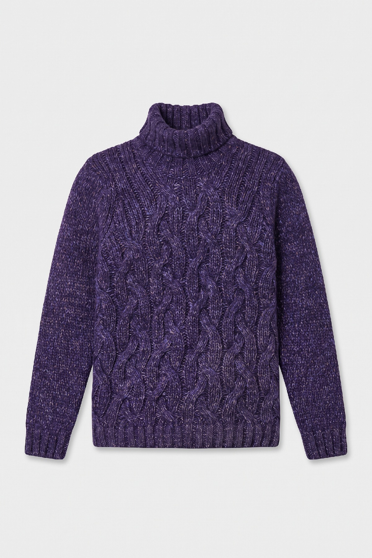 Purple Wool Crew Neck Sweater - 1