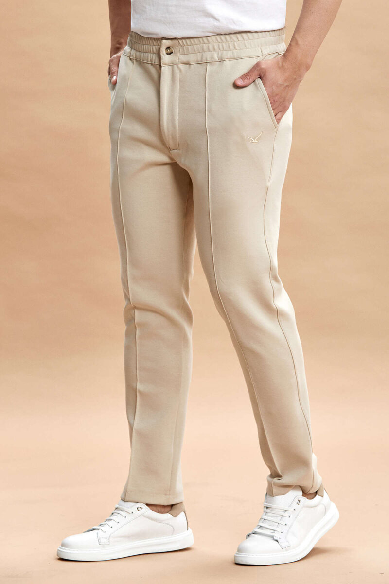 Bej Pamuklu Sweat Pantolon - 3